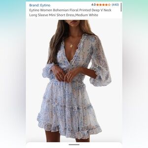 Floral Blue and White Dress from Amazon